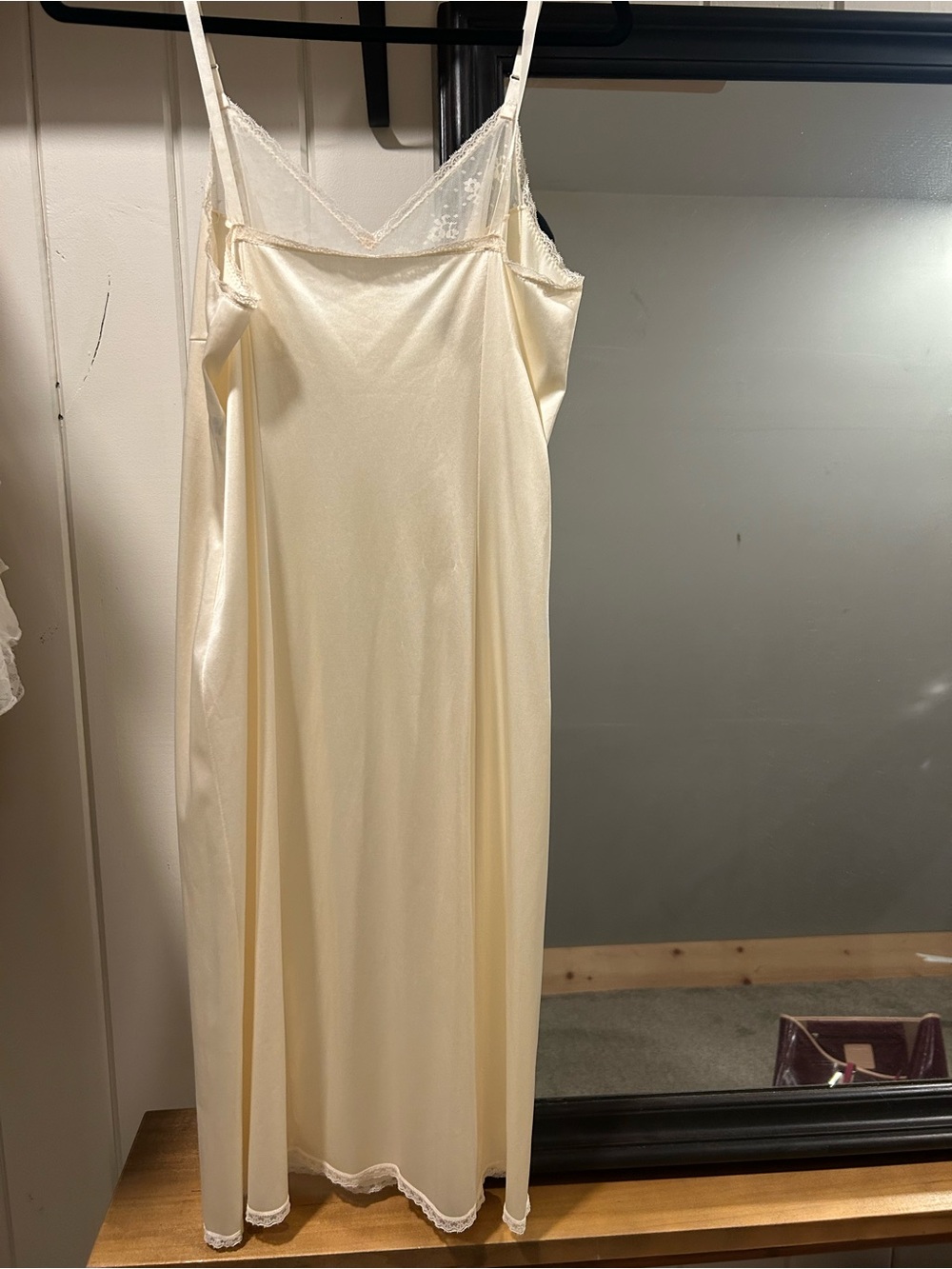 Vintage Romantic Slip Dress with Lace-Trim - L - Picture 4 of 7
